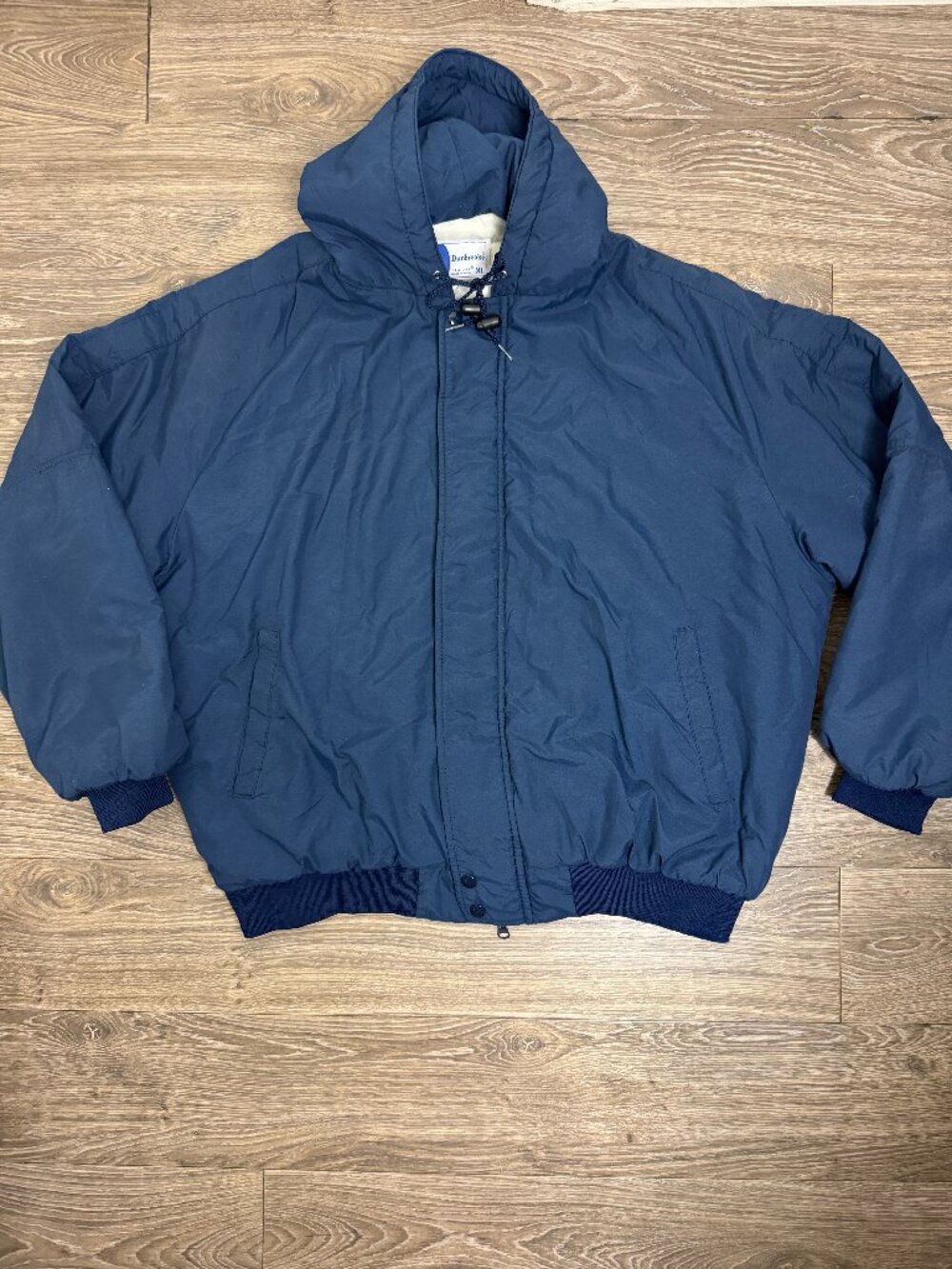 Vintage 80s/90s  Dunbrooke Pla-Jac Men’s XL Navy Blue Hooded Jacket Made USA
